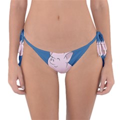 Friends Not Food - Cute Pig And Chicken Reversible Bikini Bottom by Valentinaart