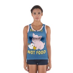 Friends Not Food - Cute Pig And Chicken Sport Tank Top  by Valentinaart