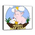 Friends Not Food - Cute Pig and Chicken Canvas 14  x 11  View1