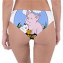 Friends Not Food - Cute Pig and Chicken Reversible Classic Bikini Bottoms View2