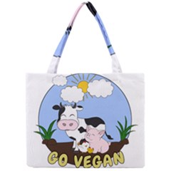 Friends Not Food - Cute Cow, Pig And Chicken Mini Tote Bag by Valentinaart