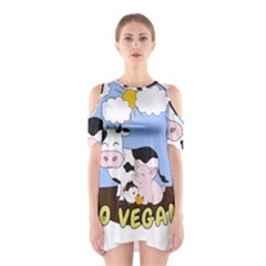 Friends Not Food - Cute Cow, Pig And Chicken Shoulder Cutout One Piece by Valentinaart