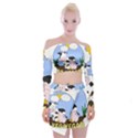 Friends Not Food - Cute Cow, Pig and Chicken Off Shoulder Top with Mini Skirt Set View1