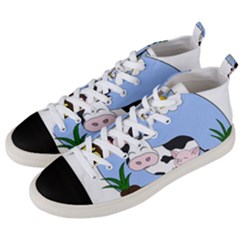 Friends Not Food - Cute Cow, Pig And Chicken Men s Mid-top Canvas Sneakers