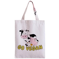 Friends Not Food - Cute Cow, Pig And Chicken Zipper Classic Tote Bag by Valentinaart