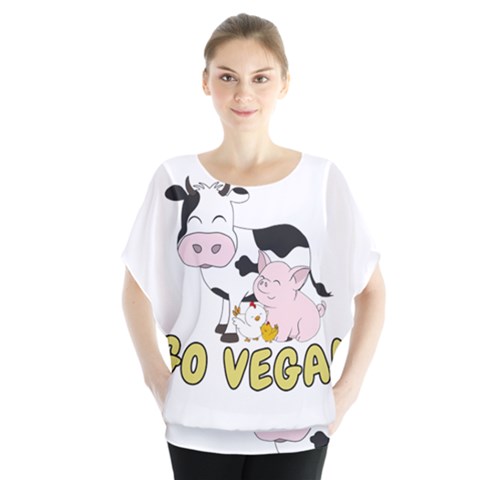 Friends Not Food - Cute Cow, Pig And Chicken Blouse by Valentinaart