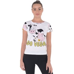 Friends Not Food - Cute Cow, Pig And Chicken Short Sleeve Sports Top 