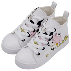 Friends Not Food - Cute Cow, Pig And Chicken Kid s Mid-top Canvas Sneakers