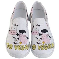 Friends Not Food - Cute Cow, Pig And Chicken Men s Lightweight Slip Ons by Valentinaart