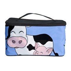 Friends Not Food - Cute Cow, Pig And Chicken Cosmetic Storage Case by Valentinaart