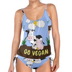 Friends Not Food - Cute Cow, Pig And Chicken Tankini Set by Valentinaart