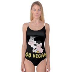 Friends Not Food - Cute Cow, Pig And Chicken Camisole Leotard  by Valentinaart