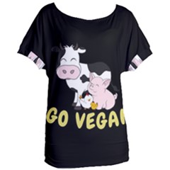 Friends Not Food - Cute Cow, Pig And Chicken Women s Oversized Tee by Valentinaart