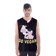 Friends Not Food - Cute Cow, Pig And Chicken Men s Basketball Tank Top by Valentinaart