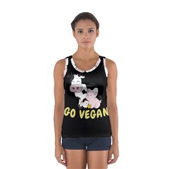 Friends Not Food - Cute Cow, Pig And Chicken Sport Tank Top  by Valentinaart