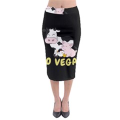 Friends Not Food - Cute Cow, Pig And Chicken Midi Pencil Skirt by Valentinaart