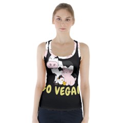 Friends Not Food - Cute Cow, Pig And Chicken Racer Back Sports Top by Valentinaart