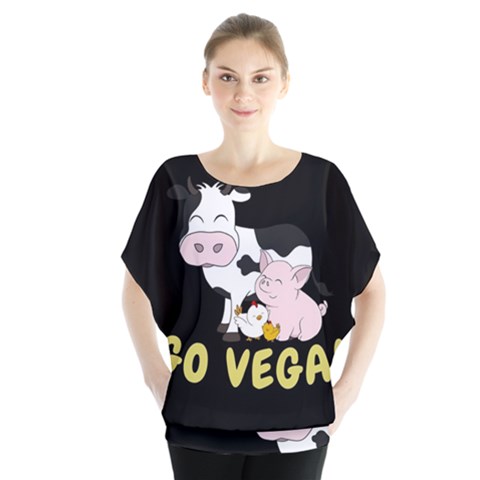 Friends Not Food - Cute Cow, Pig And Chicken Blouse by Valentinaart