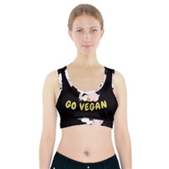 Friends Not Food - Cute Cow, Pig And Chicken Sports Bra With Pocket by Valentinaart