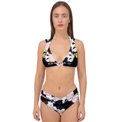 Friends Not Food - Cute Cow, Pig And Chicken Double Strap Halter Bikini Set