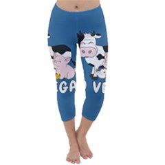 Friends Not Food - Cute Cow, Pig And Chicken Capri Winter Leggings  by Valentinaart