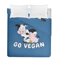 Friends Not Food - Cute Cow, Pig And Chicken Duvet Cover Double Side (full/ Double Size) by Valentinaart