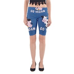 Friends Not Food - Cute Cow, Pig And Chicken Yoga Cropped Leggings by Valentinaart