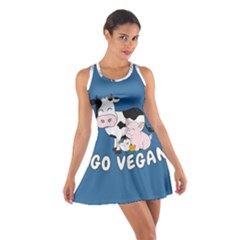 Friends Not Food - Cute Cow, Pig And Chicken Cotton Racerback Dress by Valentinaart