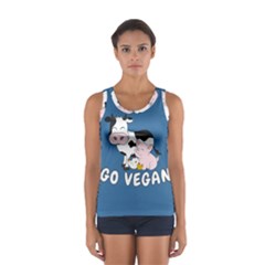 Friends Not Food - Cute Cow, Pig And Chicken Sport Tank Top  by Valentinaart