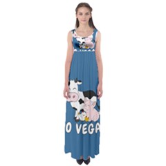 Friends Not Food - Cute Cow, Pig And Chicken Empire Waist Maxi Dress by Valentinaart