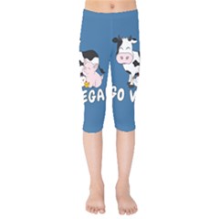 Friends Not Food - Cute Cow, Pig And Chicken Kids  Capri Leggings  by Valentinaart