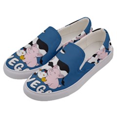 Friends Not Food - Cute Cow, Pig And Chicken Men s Canvas Slip Ons by Valentinaart