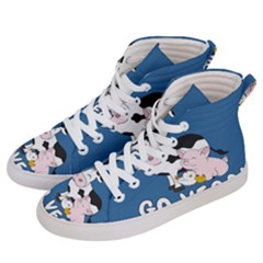 Friends Not Food - Cute Cow, Pig And Chicken Women s Hi-top Skate Sneakers