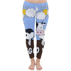 Friends Not Food - Cute Cow Classic Winter Leggings by Valentinaart