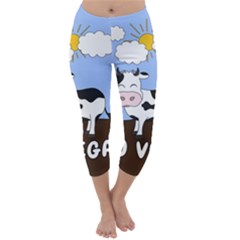 Friends Not Food - Cute Cow Capri Winter Leggings  by Valentinaart