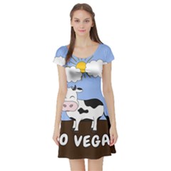 Friends Not Food - Cute Cow Short Sleeve Skater Dress by Valentinaart