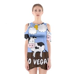 Friends Not Food - Cute Cow Shoulder Cutout One Piece by Valentinaart