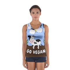 Friends Not Food - Cute Cow Sport Tank Top  by Valentinaart