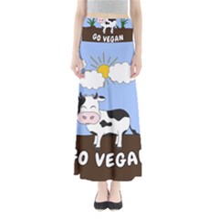 Friends Not Food - Cute Cow Full Length Maxi Skirt by Valentinaart