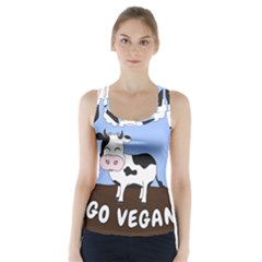 Friends Not Food - Cute Cow Racer Back Sports Top by Valentinaart