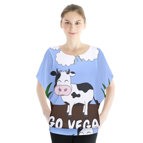 Friends Not Food - Cute Cow Blouse by Valentinaart