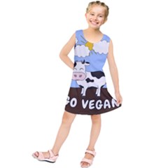 Friends Not Food - Cute Cow Kids  Tunic Dress by Valentinaart