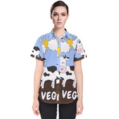 Friends Not Food - Cute Cow Women s Short Sleeve Shirt