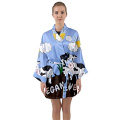 Friends Not Food - Cute Cow Long Sleeve Kimono Robe by Valentinaart