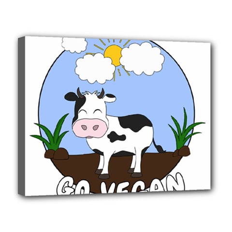 Friends Not Food - Cute Cow Canvas 14  X 11  by Valentinaart