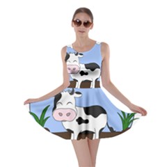 Friends Not Food - Cute Cow Skater Dress by Valentinaart