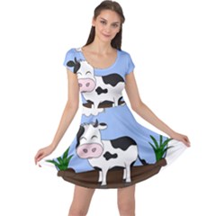 Friends Not Food - Cute Cow Cap Sleeve Dress by Valentinaart