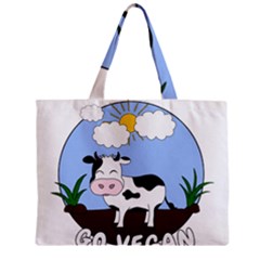 Friends Not Food - Cute Cow Zipper Mini Tote Bag by Valentinaart