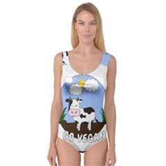 Friends Not Food - Cute Cow Princess Tank Leotard  by Valentinaart