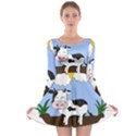 Friends Not Food - Cute Cow Long Sleeve Skater Dress View1